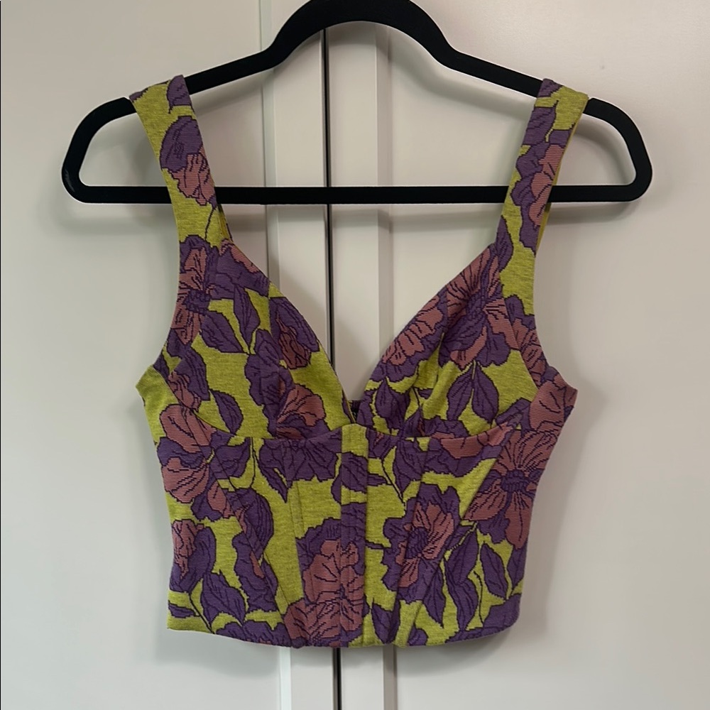 Zara Floral Purple and Green Top